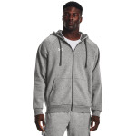 Mikina Under Armour Rival Fleece FZ Hoodie Castlerock Light Heather/ White XL
