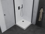 MEXEN/S - PRETORIA duo sprchovací kút 90 x 90 cm, transparent, čierny + vanička vrátane sifónu - 852-090-090-70-02-4010B 852-090-090-90-02-4010B