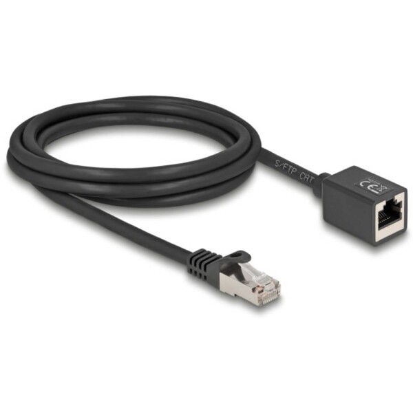 Delock 90309 RJ45 sieťové káble, prepojovacie káble CAT 6A S/FTP 2.00 m čierna tienený 1 ks; 90309