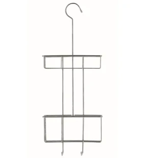 Compacto Keep Dvojitý závesný košík do sprchy s háčikom chróm / 22.4 x 8.5 x v. 59 cm (3370910101218)