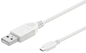 MicroConnect kábel USB2.0 A - microUSB B 0,15 m biela / USB kábel / 480 Mbit/s (USBABMICRO0,15W)