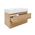 Kúpeľňová skrinka 2 zásuvková s umývadlom SAT B-Way 99x50x45 cm dub mat BWAY2100OAKU2BI BWAY2100OAKU2BI