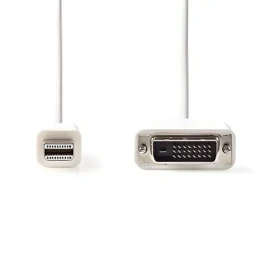 Nedis kábel Mini DisplayPort - DVI-D 24+1 biela / Kábel / DisplayPort 1.2 / 21,6 Gbps / 2 m (CCGP37700WT20)