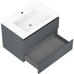 MEXEN/S - Orio kúpeľňová skrinka 70 cm s umývadlom Otis, 2 zásuvky, grafit mat/biela mat 91A10-07047-2-BFF66-W18M01
