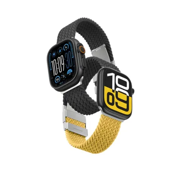 AmazingThing Blend Band žlto-čierna/čierna / Remienok pre Apple Watch / 45/46/49 mm / 2 ks
