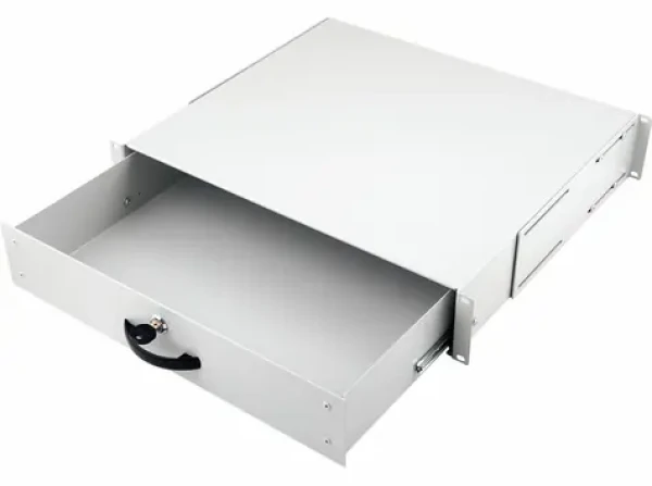 Equip Zásuvka do racku 19" uzamykateľná 2U RAL7035 / Zásuvka do racku / 485x400x85 mm / svetlo šedá / 7 kg (EZD-2-G)