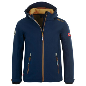 TrollKids Detská softshellová bunda Trollfjord Jacket mystic blue/golden yellow softshell navy (161-146) 164