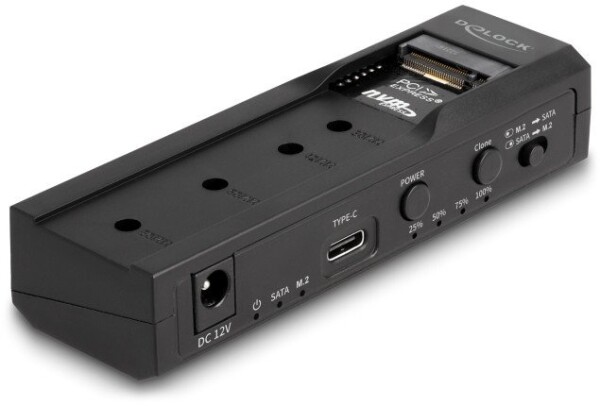 Delock DeLOCK Konwerter USB Type-C na diski 1 x SSD M.2 NVMe + 1 x SATA SSD/HDD z funkcją klonowania