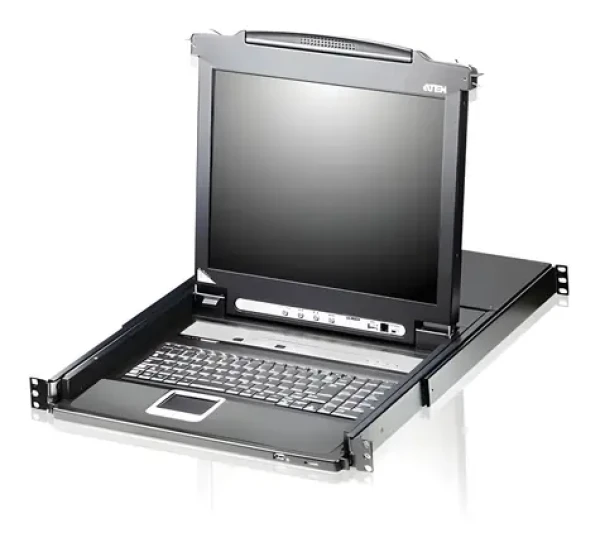 Aten LCD KVMP Switch 8- Port čierna / KVM switch / 19" TFT LCD / USB / LAN / 1920×1200 / 1U rack (CL5708N-ATA-2XK07GG)