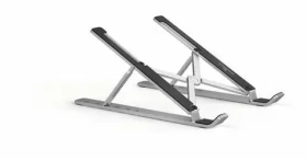 Durable Fold strieborná / Stojan pre notebook / skladací / nastaviteľný / do 15 "/ nosnosť 5 kg (505123)