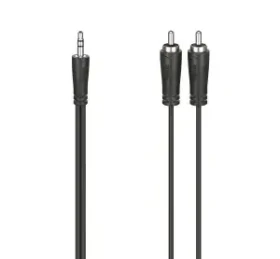 HAMA audio kábel čierna / Prepojovací kábel / 3,5 mm jack - 2× RCA / stereo / 0,75 m