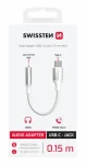 Swissten TEXTILE Audio adaptér USB-C (M) - 3.5mm Jack 0.15m biela (73502312)