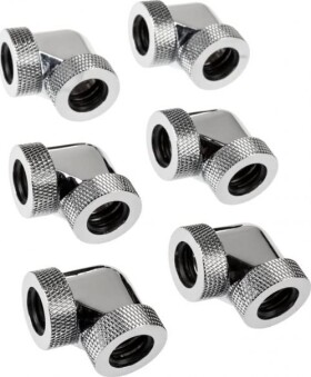 Raijintek Pelias D140906, 14mm, 90 Grad Adapter - 6er-Pack, silber