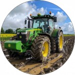 Jedlý papier John Deere traktor na poli 19,5 cm - Magic - Magic