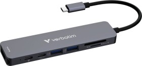 Verbatim Adapter Hub Verbatim HDMI/USB-C 3.2/USB-C/2xUSB-A 3.2/SD/microSD aluminiowy 32158