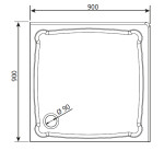 GELCO - DIONA sprchová vanička z liateho mramoru, štvorec 90 x 90 x 7,5 cm GD009