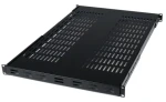 StarTech Polica do racku s nastaviteľnou hĺbkou čierna / Polica do racku / 1U / nosnosť 80 kg / šírka 445 mm (ADJSHELF)