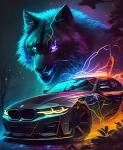 Norimpex Diamantové maľovanie Vlk s autom