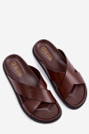Pánske kožené papuče Big Star TT174218 Dark brown 45
