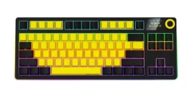 LORGAR KBP70TKLW (CZSK) žltá / bezdrôtová herná klávesnica 75% / CZSK / 2.4GHz / BT 5.0 / RGB (LRG-KBP70TKLW-WY-CS)