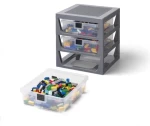 Room Copenhagen Úložný box Lego s 3 zásuvkami sivá / Úložný box / súprava 3 ks / 205x155x70 mm (40950003)