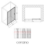 CERANO - Sprchové posuvné dvere Varone LINE Ľ/P - 6 mm - chróm, transparentné sklo - 110x195 CER-478069