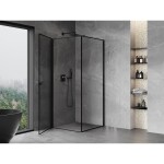 MEXEN/S - Mist-B sprchovací kút dvere krídlové ľavá 80 x 80, čierna okraj, čierna 8A2T-080-080-70-70-L
