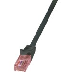 LogiLink CQ2093U RJ45 sieťové káble, prepojovacie káble CAT 6 U/UTP 10.00 m čierna samozhášavý, s ochranou 1 ks; CQ2093U