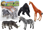 Mamido Sada afrických zvieracích figúrok 4 kusy žirafa gorila