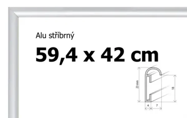 BFHM Rám na puzzle A2 hliníkový strieborný