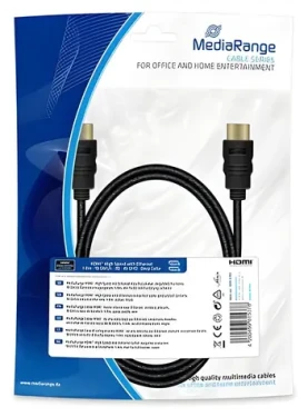 MediaRange MRCS195 1m čierna / HDMI kábel / High Speed / 18 Gbit / s / Ethernet / pozlátené konektory (MRCS195)
