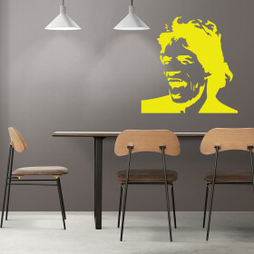 Veselá Stena Samolepka Mick Jagger Farba: žlutá, Veľkosť: 80 x 80 cm