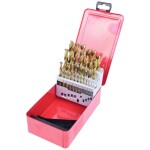 KS Tools 3304613 HSS TIN-TIP sada špirálových vrtákov do kovu, 1 mm, 1.5 mm, 2 mm, 2.5 mm, 3 mm, 3.5 mm, 4 mm, 4.5 mm, 5 mm, 5.5 mm, 6 mm, 6.5 mm, 7 mm, 7.5; 3304613