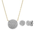 Fossil Oceľový bicolor set šperkov so zirkónmi JF04815SET (náhrdelník, náušnice)