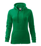 Trendy mikina na zips stredne zelená XS