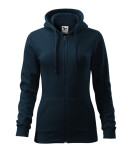 Trendy mikina na zips ženy námornícka modrá 2XL