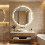 Tutumi - Zrkadlo LED 70cm MMJ BRUSH SILVER HOM-06506