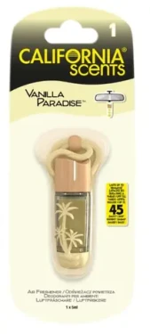 California Scents Hanging Vial Vanilla Paradise / Vôňa do auta / Vanilka / 45 dní (5020144229643)