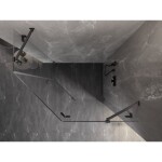 MEXEN/S - Lunar sprchovací kút päťboký krídlový pravá 90 x 80, transparent, grafit kartáčovaná 831-090P-080L-66-00-P