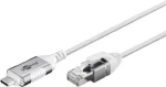 Goobay USB-C - RJ-45 Ethernet adaptér Slim biela / Adaptérový kábel / USB 3.2 Gen2 / Cat.6 / Gigabit Ethernet / 3 m (74388)
