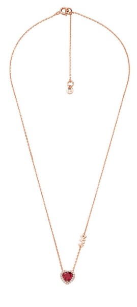 Michael Kors Krásny pozlátený náhrdelník so zirkónmi Pavé Heart MKC1520BG791