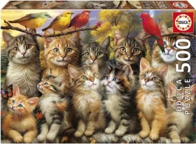 Educa Puzzle Mačky a vtáky