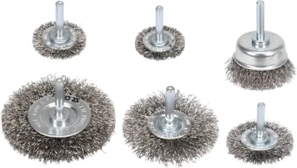 YATO Kefa drôtená bočná Inox sada 6 ks / Kefa / Do vŕtačky / O 37-75 mm / 4500 ot/min (YT-47593)