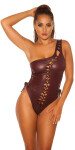 Sexy KouCla Coldshoulder Wetlook Body BORDEAUX Einheitsgroesse