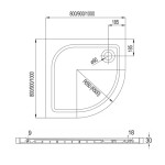 LaVilla sprchová vanička AIDA štvrťkruh 900 x 900 x 30 R550 biela BEZ nožičiek LA2211090R55