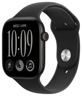 Apple Watch Series 12 GPS+Cellular 46mm Čierne hliníkové telo - Čierny športový remienok M/L / 160-210 mm (MJG94RK/A)