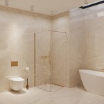 Sprchová zástena Walk-in 100 cm SAT vo farbe profilu zlatá lesk SATBWI100PRZ SATBWI100PRZ