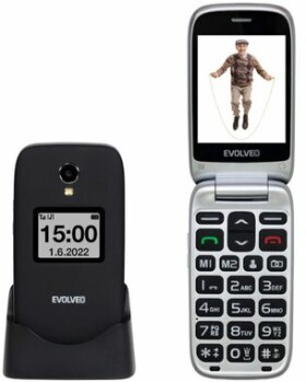 Evolveo EasyPhone FS + stojan čierna / 2.8 / 3MP / SOS / microSDHC (SGM EP-771-FSB)