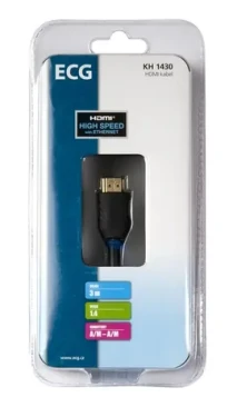 ECG KH 1430 kábel HDMI-HDMI 1.4 A/M 3M čierna / pozlátené kontakty (450112024958)