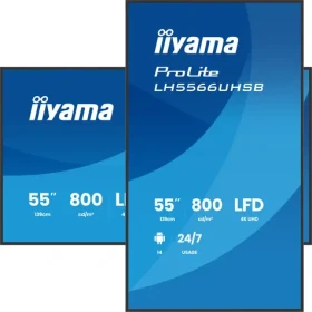 55" iiyama LH5566UHSB-B1 čierna / Monitor / VA / 4K UHD / 800 cd/m2 / 2x HDMI / WLAN (LH5566UHSB-B1AG)